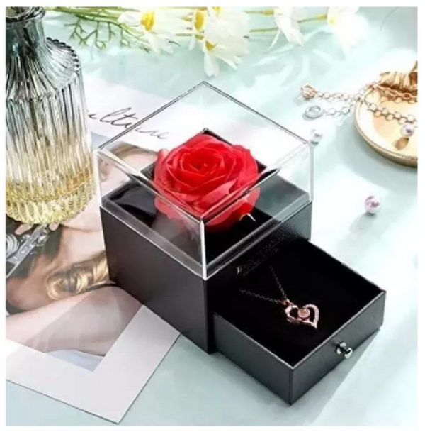 Rosa Eterna En Joyero y Collar TE AMO - Imagen 8